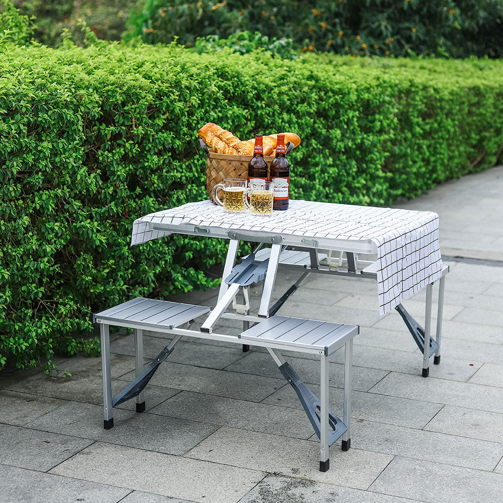 Folding Aluminium Picnic Chair and Dining Table Set