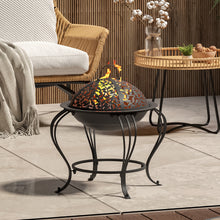 Load image into Gallery viewer, Round Fire Pit Garden Patio Heater Brazier with Poker
