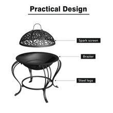 Load image into Gallery viewer, Round Fire Pit Garden Patio Heater Brazier with Poker
