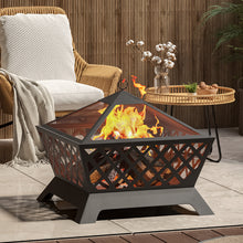 Load image into Gallery viewer, 63.5cm 2 in 1 Iron Outdoor Fire Pit Patio Heater Metal Square Fire pit
