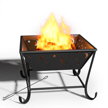 Load image into Gallery viewer, 59CM Fire Pit with BBQ Grill Shelf Garden Patio Heater Brazier with Poker
