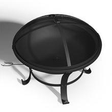 Load image into Gallery viewer, 60cm Large Iron Outdoor Fire Pit Round Steel Fire Bowl Log Wood Burner
