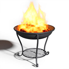 Load image into Gallery viewer, 47.5CM Fire Pit with Shelf Rack Patio Garden Fire Bowl Outdoor Heater Brazier with Poker
