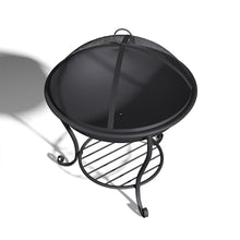 Load image into Gallery viewer, 47.5CM Fire Pit with Shelf Rack Patio Garden Fire Bowl Outdoor Heater Brazier with Poker
