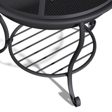 Load image into Gallery viewer, 47.5CM Fire Pit with Shelf Rack Patio Garden Fire Bowl Outdoor Heater Brazier with Poker
