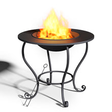 Load image into Gallery viewer, 64cm Fire Pit Metal Patio Garden Fire Bowl Outdoor Heater Brazier with Poker
