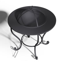 Load image into Gallery viewer, 64cm Fire Pit Metal Patio Garden Fire Bowl Outdoor Heater Brazier with Poker
