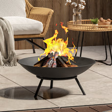 Load image into Gallery viewer, 58.5CM Garden Fire Pit Fire Bowl Outdoor Heater Brazier with Poker
