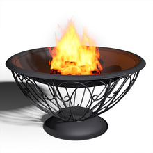 Load image into Gallery viewer, 75cm Round Fire Pit Patio Garden Fire Bowl Outdoor Heater Brazier with Poker
