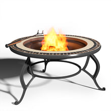 Load image into Gallery viewer, Mosaic Garden Grill Coffee Table Fire Pit with Poker
