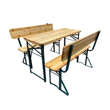 Load image into Gallery viewer, Set of 3 Garden Wooden Folding Beer Table Bench Set
