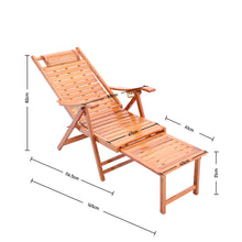 Load image into Gallery viewer, Livingandhome Bamboo Foldable Indoor and Outdoor Recliner Lounge Chair with Footrest, CX0404
