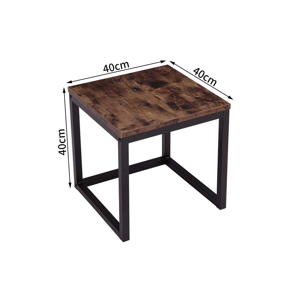 Retro Industrial Black Walnut Coffee Table Small Wood Table Sofa Side Table