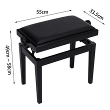 Load image into Gallery viewer, Piano Stool Dressing Table Stool Height Adjustable Single Seat Keyboard Bench with Storage Compartment Soft Faux Leather Padded Seat
