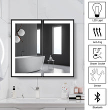 Load image into Gallery viewer, LED Light Up 2-Door Bathroom Mirror Cabinet

