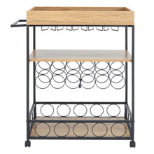 Load image into Gallery viewer, 3 Tier Industrial Vintage Wood Metal Kitchen Serving Trolley
