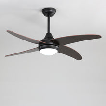 Load image into Gallery viewer, 48&quot; Black Ceiling Fan with LED Light Kit, 4 Blades and Remote Control
