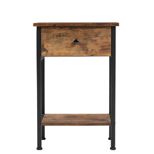 Load image into Gallery viewer, Rustic Brown End Table with Storage
