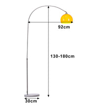 Load image into Gallery viewer, Modern Arched Floor Lamp Tall Curved Reading Light with Marble Base White Lampshade
