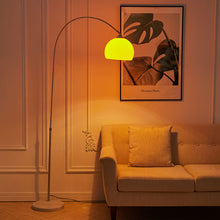 Load image into Gallery viewer, Modern Arched Floor Lamp Tall Curved Reading Light with Marble Base White Lampshade
