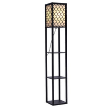 Load image into Gallery viewer, Hollow Out Shelf Floor Lamp Light 4 Tiered Shelves Storage Display Square
