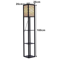 Load image into Gallery viewer, Hollow Out Shelf Floor Lamp Light 4 Tiered Shelves Storage Display Square
