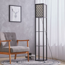 Load image into Gallery viewer, Hollow Out Shelf Floor Lamp Light 4 Tiered Shelves Storage Display Square
