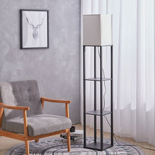 Load image into Gallery viewer, Home Shelf Floor Lamp Light 4 Tiered Shelves Storage Display Square
