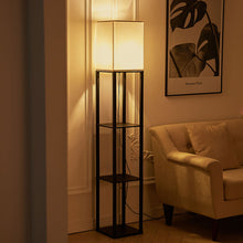 Load image into Gallery viewer, Home Shelf Floor Lamp Light 4 Tiered Shelves Storage Display Square
