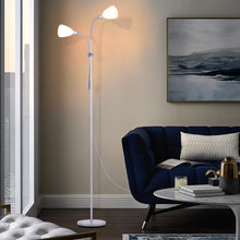 Load image into Gallery viewer, Modern Double Headed Floor Lamp Adjustable Standing Reading Lights
