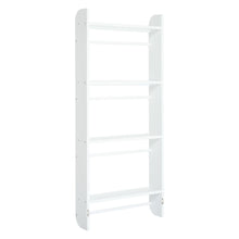 Load image into Gallery viewer, 4 Tier Wood Wall Hanging Bookshelf Magazine Papers Rack White

