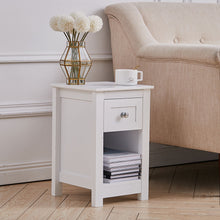Load image into Gallery viewer, Small Wooden Beaside Table Cabinet with Drawer Shelf Storage
