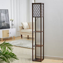 Load image into Gallery viewer, Hollow Out Shelf Floor Lamp Light 4 Tiered Shelves Storage Display Square
