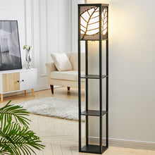 Load image into Gallery viewer, 3-in-1 Wooden &amp; Linen Floor Lamp with Shelves Units
