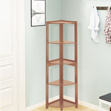 Load image into Gallery viewer, 5-Tier Corner Shelf Rack Ladder Shaped Bookcase Plant Stand
