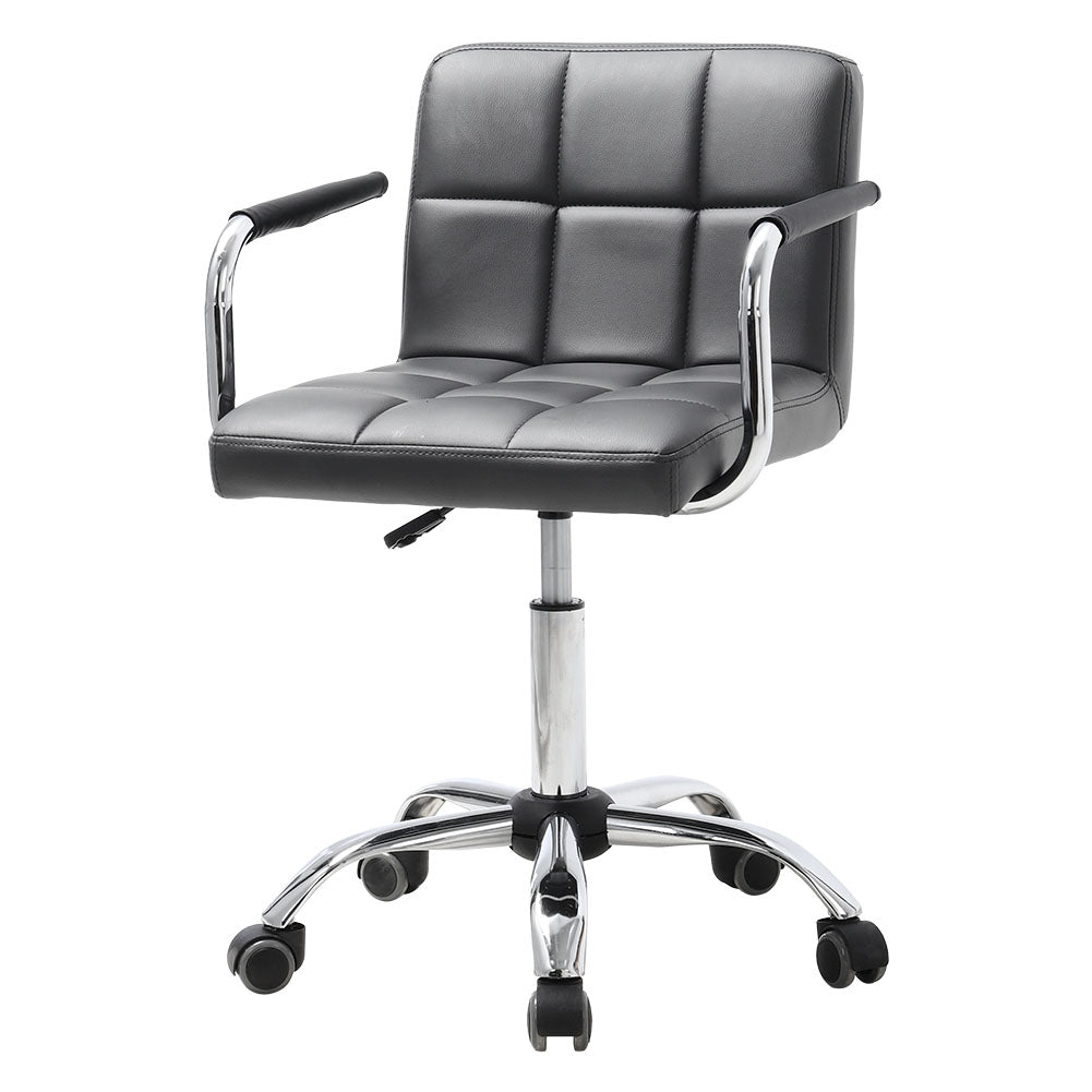 Cushioned Computer Office Desk Chair Chrome Legs Lift Swivel Adjustable-4 colors