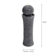 Load image into Gallery viewer, Dark Grey Sphere Electric Fountain Water Feature with LED Light
