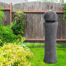 Load image into Gallery viewer, Dark Grey Sphere Electric Fountain Water Feature with LED Light
