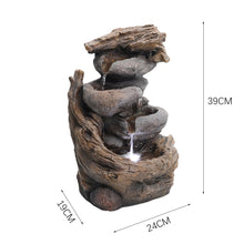 Load image into Gallery viewer, Garden Ornamental Fountain Electric with Pump LED Light, Wood Slate Pool
