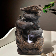 Load image into Gallery viewer, Garden Ornamental Fountain Electric with Pump LED Light, Wood Slate Pool
