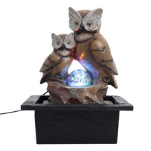 Load image into Gallery viewer, Owl Electric Resin Water Feature Fountain LED Ball
