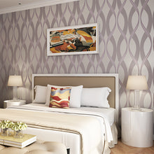 Load image into Gallery viewer, Luxury Wallpaper Nonwoven 10M Curve Wave Flocking Rolls Embossed TV 3D Bedroom
