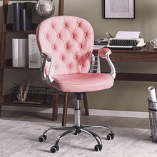 Load image into Gallery viewer, Faux Leather Office Chair with Button
