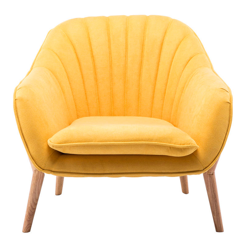 Velvet Scallop Back Armchair Single Sofa Chair