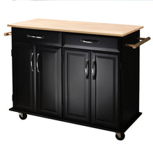 Load image into Gallery viewer, 2 Drawers Wooden Kitchen Mobile Trolley Storage Cabinet Cart
