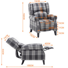 Load image into Gallery viewer, Fabric Wingback Recliner Armchair
