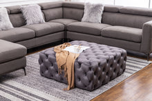 Load image into Gallery viewer, 100CM Square Velvet Buttoned Footstool
