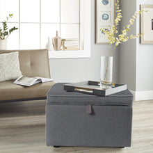 Load image into Gallery viewer, Linen Storage Ottoman Pouffe Stools Footstool Coffee Table Chair
