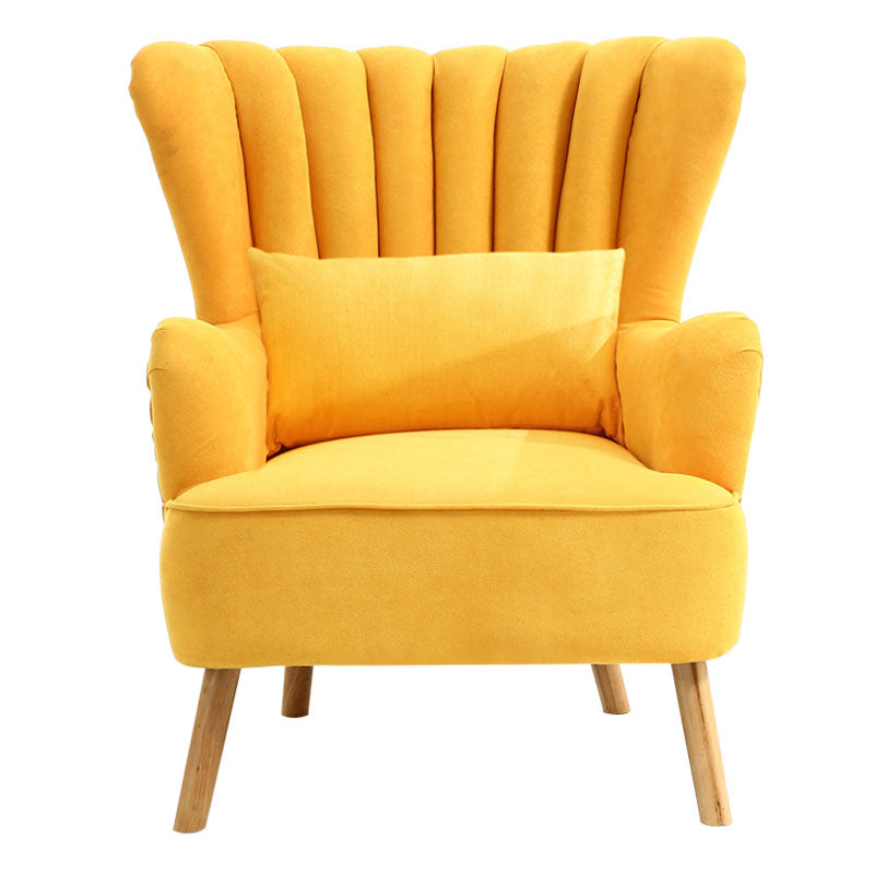 Suede Wingback Armchair With Cushion