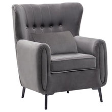 Load image into Gallery viewer, Buttoned High Back Lounge Armchair with Cushion
